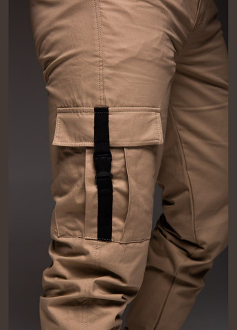 Бежевые спортивные, повседневный, кэжуал демисезонные джоггеры брюки Vakko