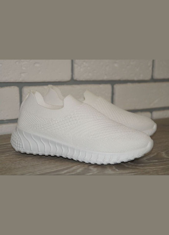 Белые демисезонные кроссовки текстильные для девочки белые BBT