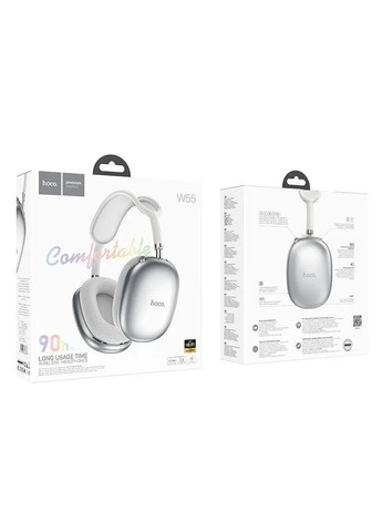 Навушники бездротові w55 Pleasing BT headphones біло-сірі (White Silver) Hoco (316644986)
