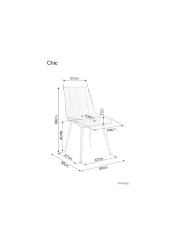 Стілець кухонний CHIC D VELVET дуб каркас/чорний BL.19 CHICDVDC Signal (372178681)
