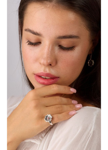 Кільце срібне квітка Калачик Granat 925 Zirkon 19.5 розмір Skifska Etnika (364203273)