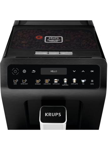 Кофемашина Evidence Plus Titanium, 2,3л, зерно, автомат.капуч, ОLED диспл, аторец.19, черный Krups (314780944)