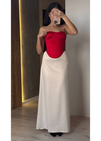 Молочная повседневная однотонная юбка женская KaraMix