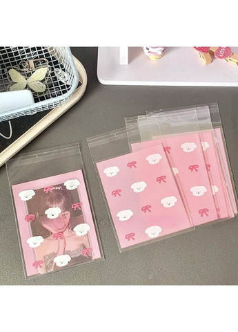 Прозорі пакетики з песиками та бантиками, подарункові гарні пакетики з бантиками 50 шт 13*8.5см No Brand (366890507)