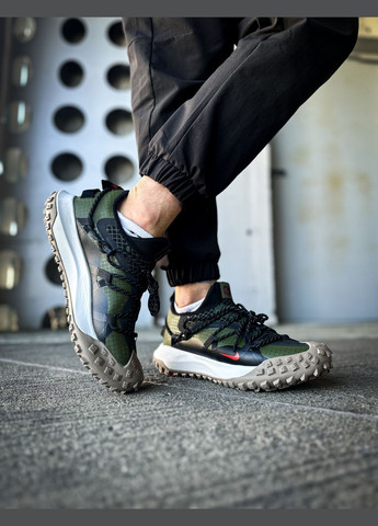 Зеленые всесезонные кроссовки мужские nike acg mounth gore-tex green black | найк асж маунс зеленые черные No Brand
