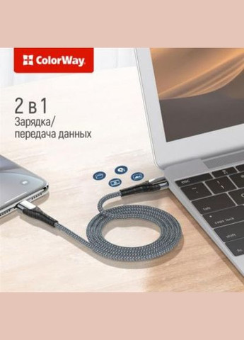 Дата кабель USB TypeC to Lightning 1.0m (CW-CBPDCL033-GR) Colorway usb type-c to lightning 1.0m (268140149)