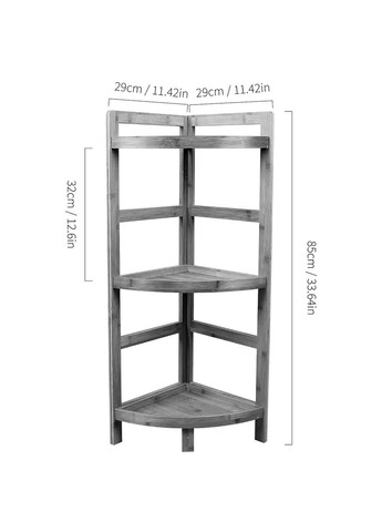 Стеллаж угловой для ванной из дерева Огустин сиена (ВУГ-001105) No Brand (328090912)