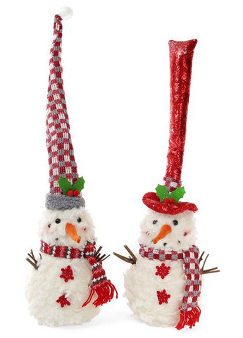 Новогодняя мягкая игрушка "Снеговик в шапке" 16х16х35 см Bona (289369174)