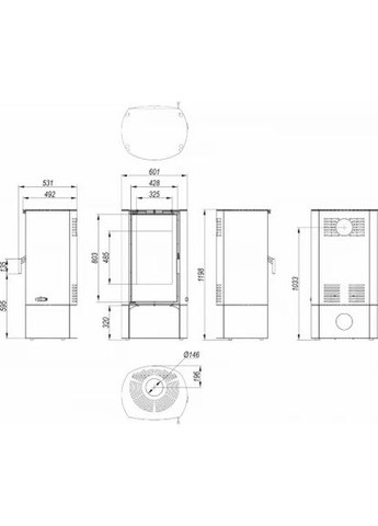 Сталева піч Home DEA LOG Коричневий Defro (370385767)