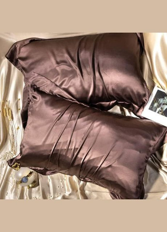 Атласна Шоколадна Сімейна постільна білизна 150*210см GLOBAL.P (298937488)