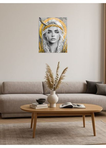 Картина по номерам - Колоски в волосах с красками металлик extra ©art_selena_ru 40х50 см IDEYKA (363986587)