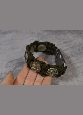 Браслет с Архангелом Михаилом, Девой Марией, Иисусом Христом и гербом Украины из мельхиора ручного литья No Brand (355796130)