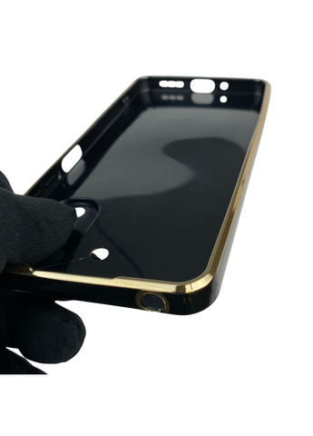 Чохол для Redmi 13C глянцевий із захистом камери із золотою окантовкою на сяомі редмі 13с чорний gs1 Xiaomi (366228454)