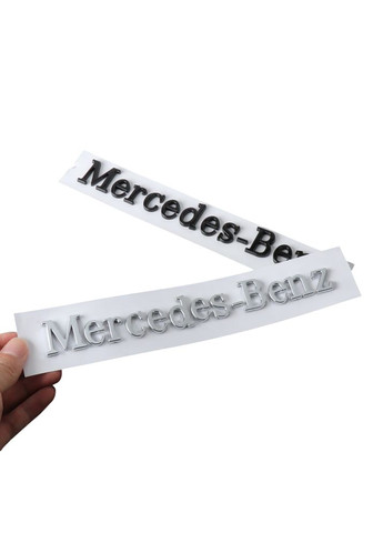 Емблема-напись чорна глянцева 250х40 мм пластик (на скотчі) Mercedes-Benz (369610945)