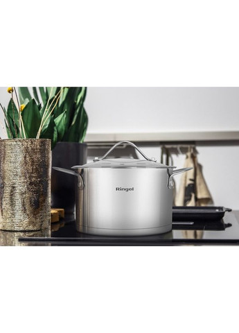Каструля FUSION, 4.7 л, 22 см, з кришкою, нержавіюча сталь (RG-2020-22) Ringel (369965920)