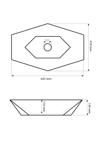 Раковина накладная Venezia Marble Matt 410x635 мм Черный (RM--012406) VBI (373997887)