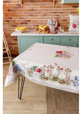 Гобеленова скатертина Гуси 135х240 см Різнокольоровий (8229) Прованс (361785074)