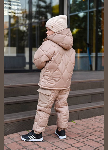 Бежевый зимний костюм зимний двойка popluzhnaya