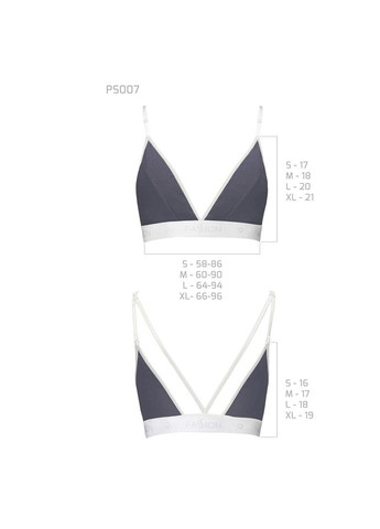 Сірий спортивний топ з подвійними бретелями ps007 top, dark grey - cherrylove Passion