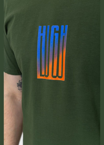 Хакі (оливкова) футболка чоловіча батал 208r018 з довгим рукавом Ager