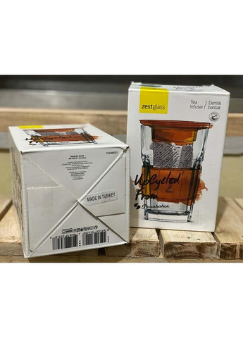 Стакан-заварник ZestGlass 415мл с металлическим ситечком для чая и кофе с силиконовой защитой синий Pasabahce (368988805)