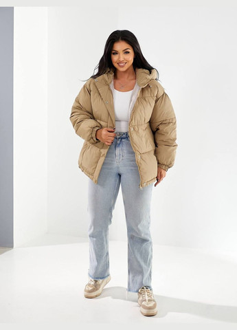 Бежевая демисезонная куртка женская No Brand