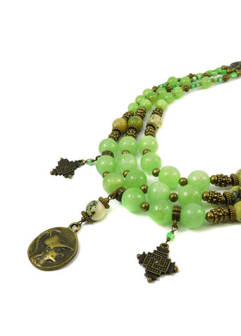 Намисто "Оазис мрій" Онікс, Жадеїт, Перламутр Fursa fashion (322314701)