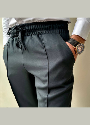 Серые демисезонные брюки No Brand