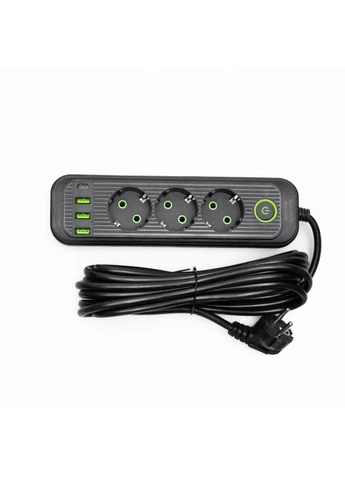 Мережевий фільтр-подовжувач 3 розетки і 3 USB A + 1 Type-C на 5 метрів Yiwu (388549344)