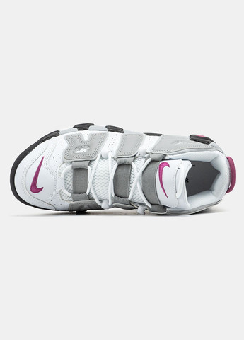 Белые демисезонные кроссовки мужские и женские nike air more uptempo 96 white grey black | найк аир море аптемпо 96 белые No Brand