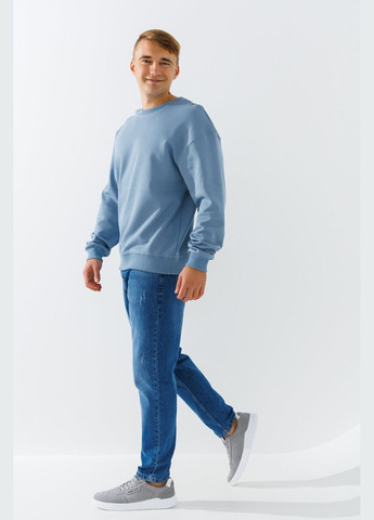 Комбинированный свитшот однотонный мужской demos-24 голубой shop (2000990706157) PEPPER MINT (352576391)