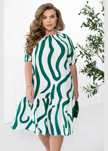 Зеленое повседневный платье Minova с абстрактным узором