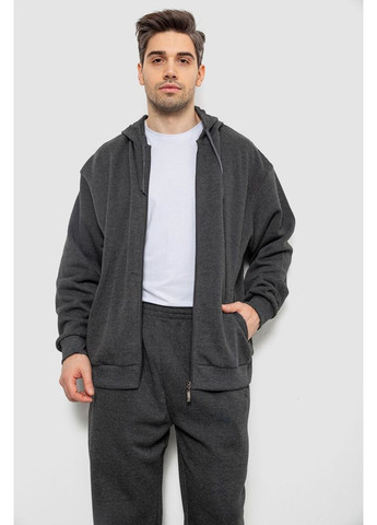 Сірий демісезонний спортивний костюм чоловічий на флісі, колір чорний, 244r917 Ager