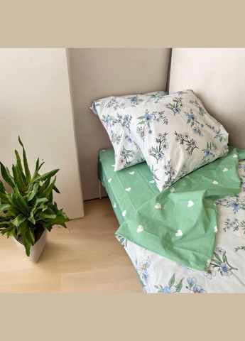 Постільна білизна бавовняна Маргаритка Півтораспальна 180 x 220 Бязь Біла 50 х 70 No Brand (303700542)