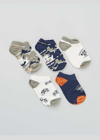 Комбинированные носки,темно-синий-белый-зеленый в узоры, Kiabi (322415086)