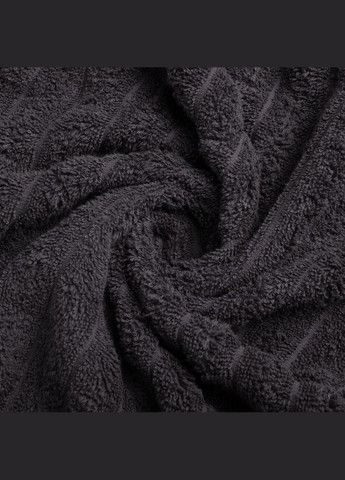 IDEIA полотенце махровое 50х80 волна плотность 500 г/м2 хлопок черный черный производство - Узбекистан