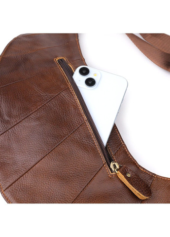 Чоловіча сумка цікавої форми через плече 22959 Коричневий Vintage (356452216)