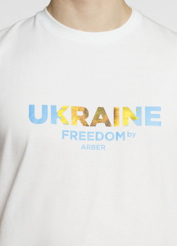 Біла футболка чоловіча freedom біла Arber T-SHIRT FF19