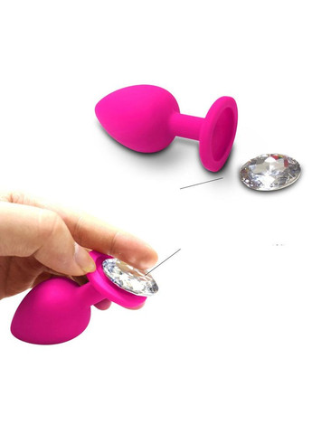 Анальна пробка з каменем силікон маленька Розмір S для новачків China (317747375)