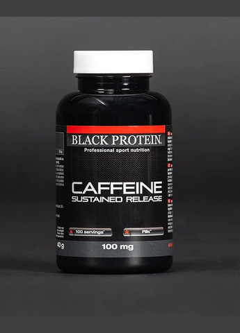 Кофеїн пролонгованої дії Caffeine Sustained Release 100 мг (100 таб) BLACK PROTEIN (286422234)
