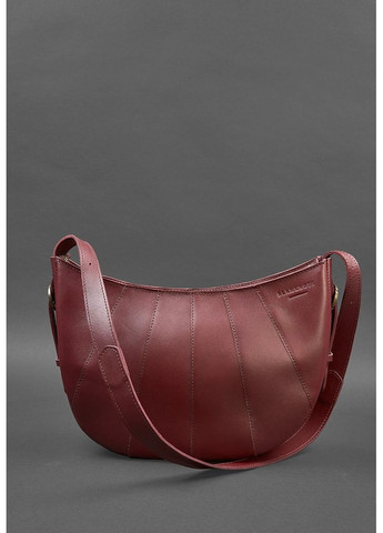 Шкіряна жіноча сумка Круасан Krast бордова BlankNote сумка бохо (348359316)