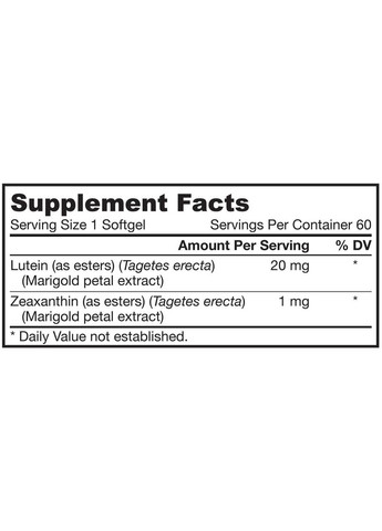 Лютеїн,, 20 мг, 60 капсул Jarrow Formulas (364311741)