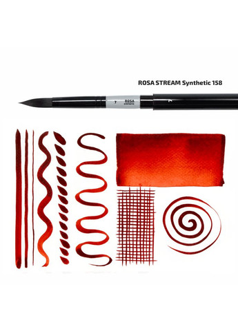 Кисть синтетика круглая TRAVEL BRUSH STREAM 158 №2 короткая ручка ROSA Роса (362580656)