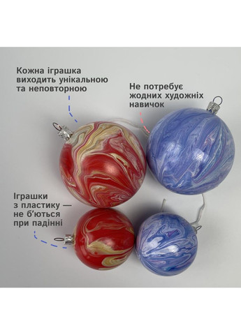 Набір для створення ялинкових іграшок fluid art — палітра «Полумʼя» No Brand (366072767)