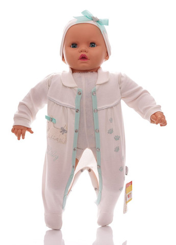 Человечек с повязкой для девочки трикотажный с Собачкой бирюзовый 56 см (33402) BABYKROHA (297197916)