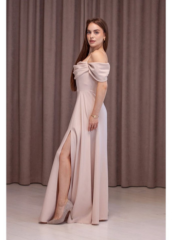 Бежева вечірня плаття а-силует First Woman однотонна