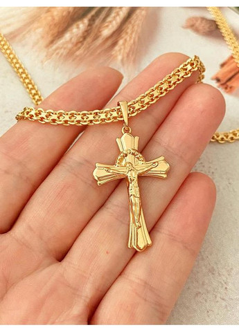 Позолочений Ланцюжок 55см, 60см + Хрестик. Позолота No Brand (361222483)