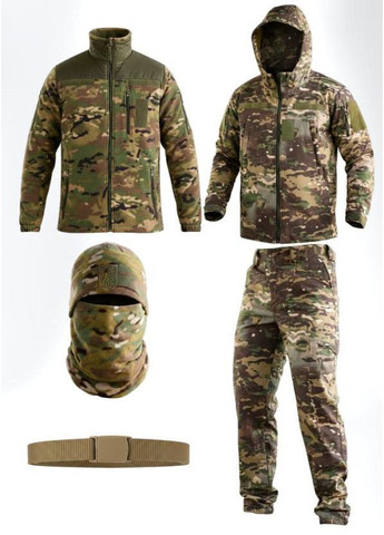 Тактичний чоловічий зимовий костюм 5 в 1 SoftShell мультикам No Brand