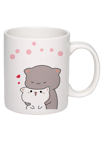 Чашка з друком "Закохані котики" №1 330 мл (колір білий) (26058) No Brand (332211107)