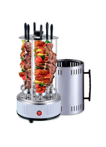 Електрошашличниця Domotec MS-7782 1000 Вт 6 Шампурів Біла Digital (361081307)